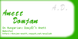 anett domjan business card